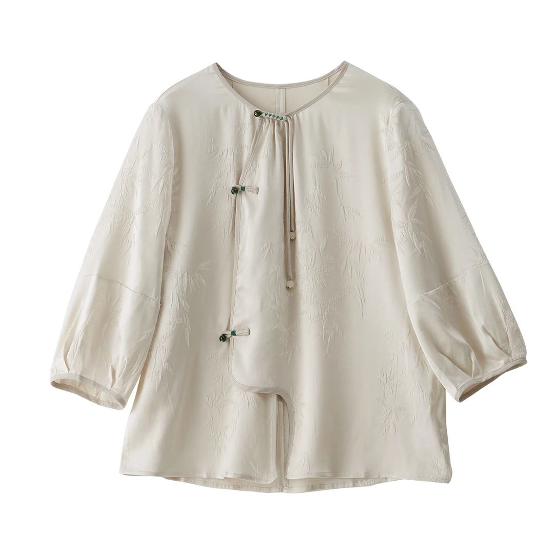 桑蚕丝国风提花气质女式套衫25DAK0481