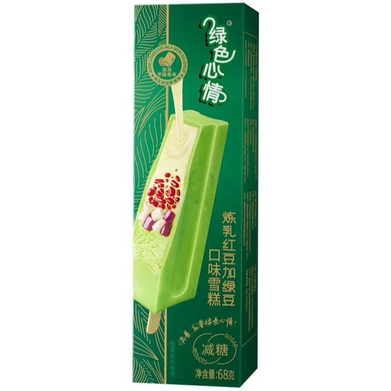 【3 支】 绿色心情 炼乳红豆加绿豆口味 68g/支
