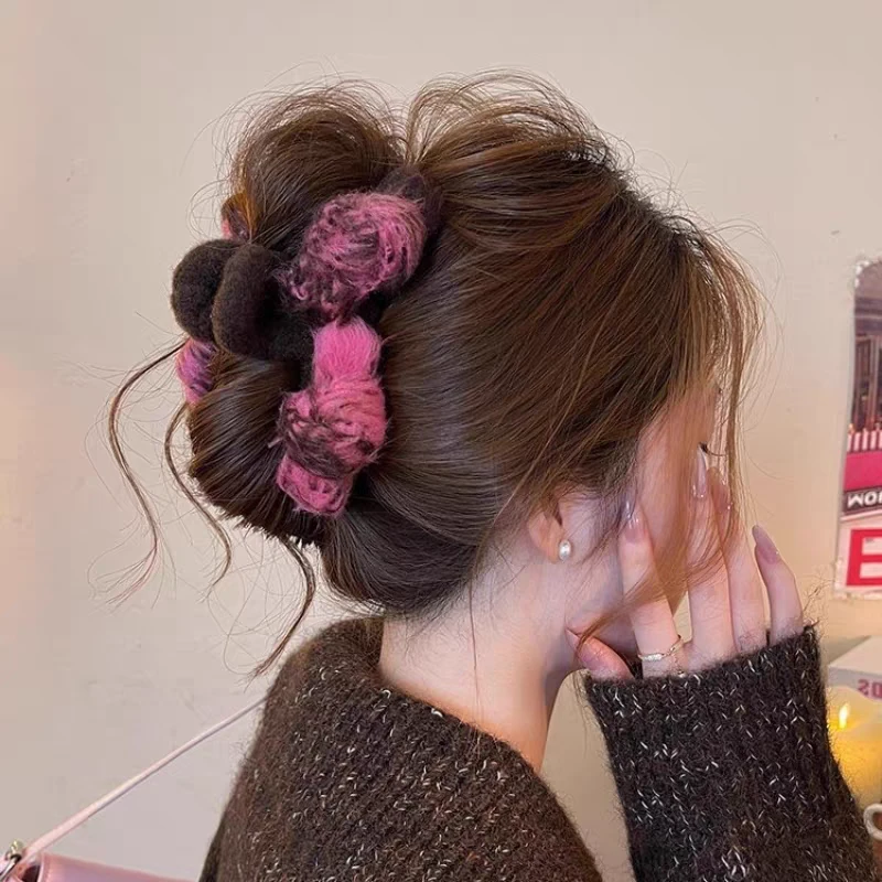 漫寇 F 粉色毛线可爱抓夹