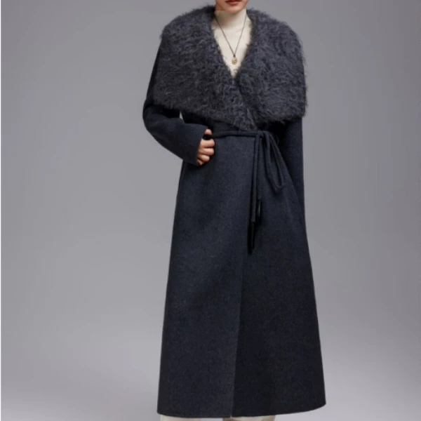 【AnDy】女毛呢外套秋冬女士羊绒长款大衣女士气质保暖秋冬59035