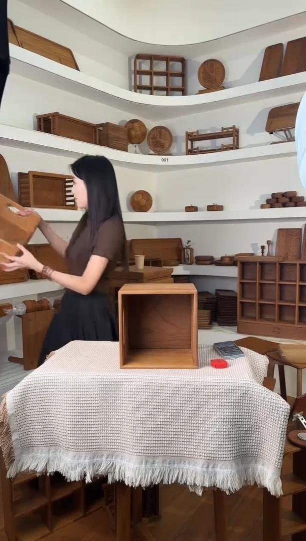 木缅甸柚木收纳盒