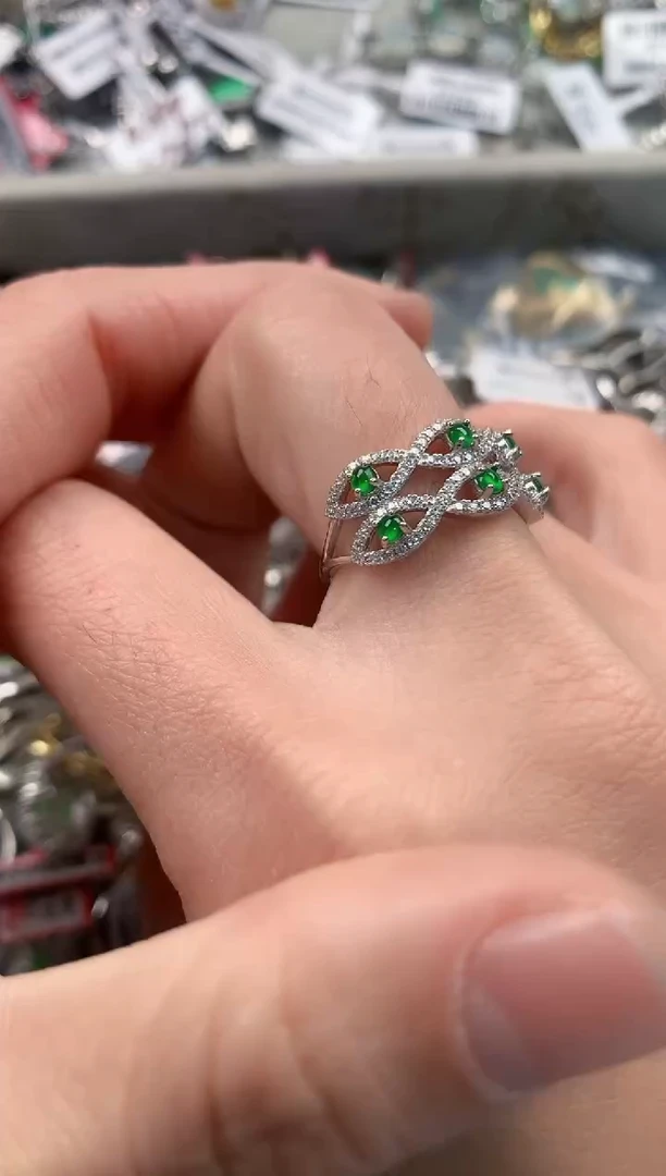 银S925镶嵌戒指翡翠333   8