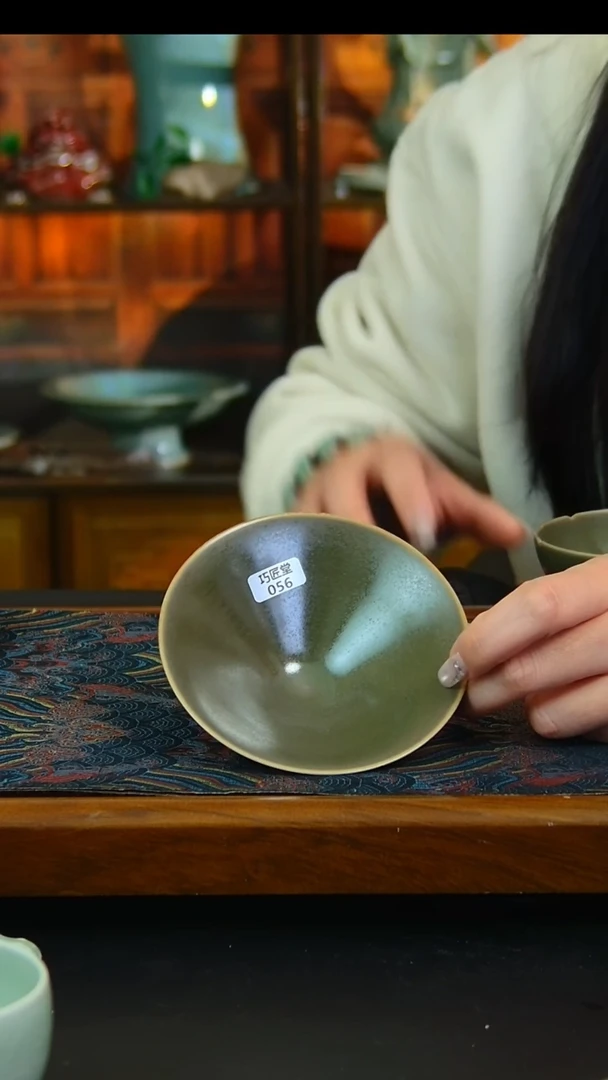 瓷片仿柴烧斗笠杯，不完美