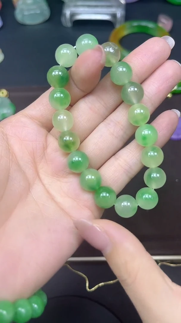 无非金属冰飘花10mm手串