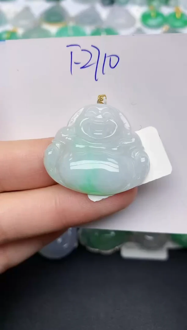 颈饰18K金镶嵌翡翠 天然缅甸A货翡翠百元以上9元证书费自理