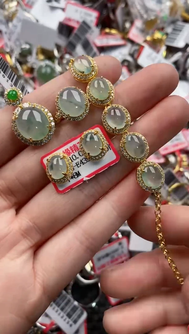 银S925镶嵌戒指翡翠3333----8