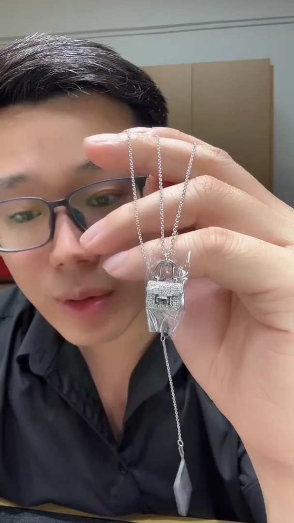 套链18K金镶嵌钻石k白康康包套链GHJ