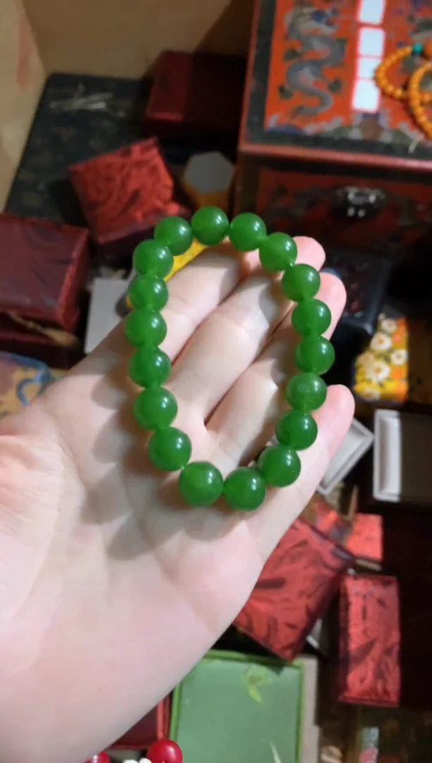 未镶嵌手链和田玉（碧玉）永玉阁精品专属摆件