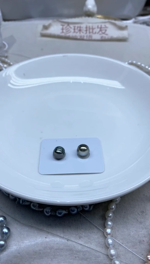 海水珍珠裸珠半孔2颗