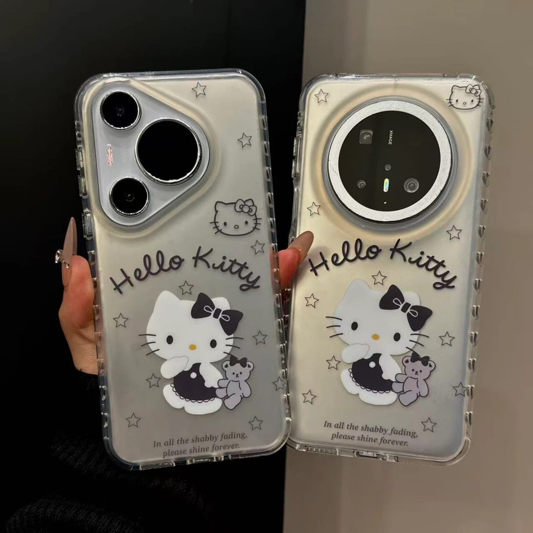 适用华为mate70pro+手机壳p80银灰可爱星星KT猫小熊mate60pro女款