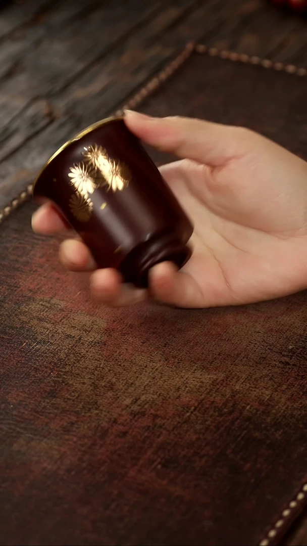 茶杯紫砂非遗茶器-绣球花