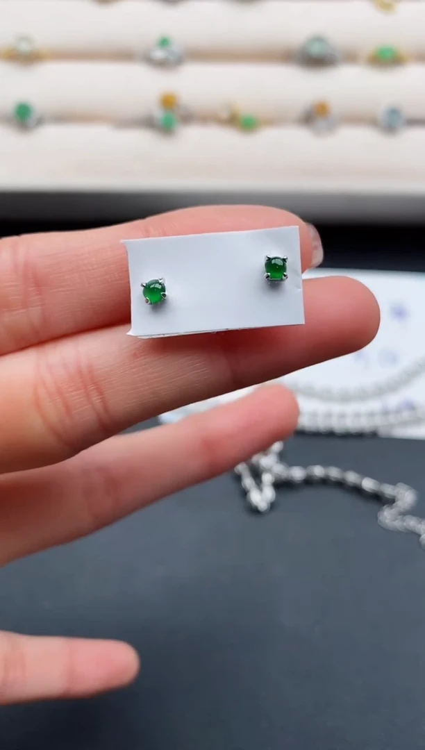 银S925镶嵌戒指翡翠3333333+5