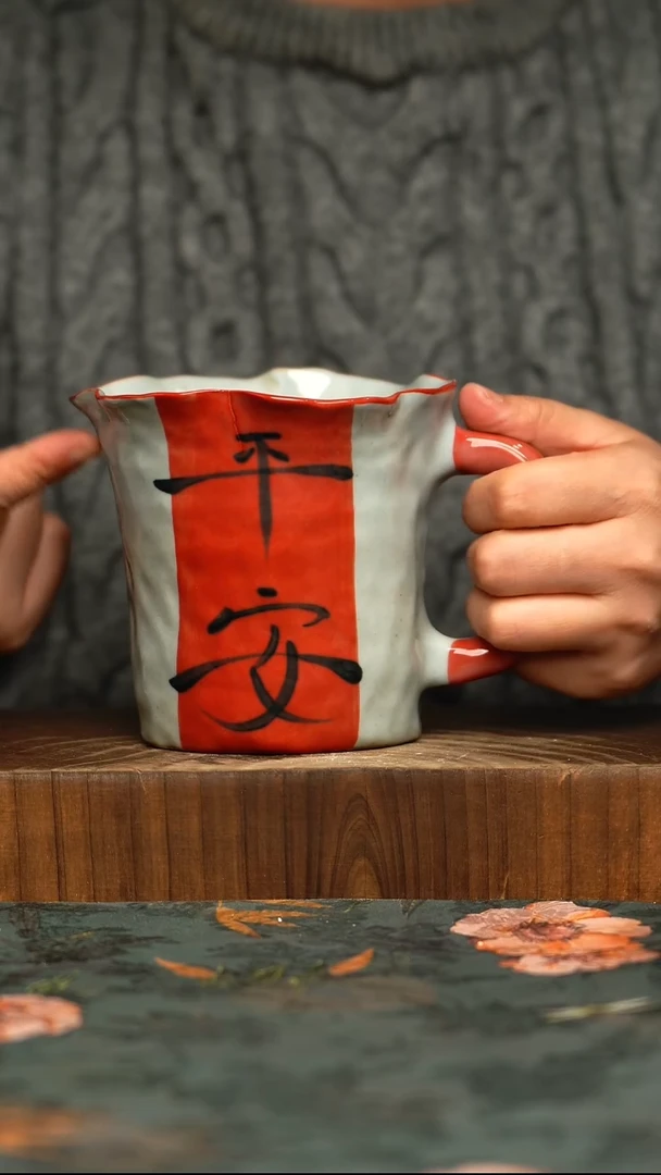 杯釉下彩手工手绘同款陶器
