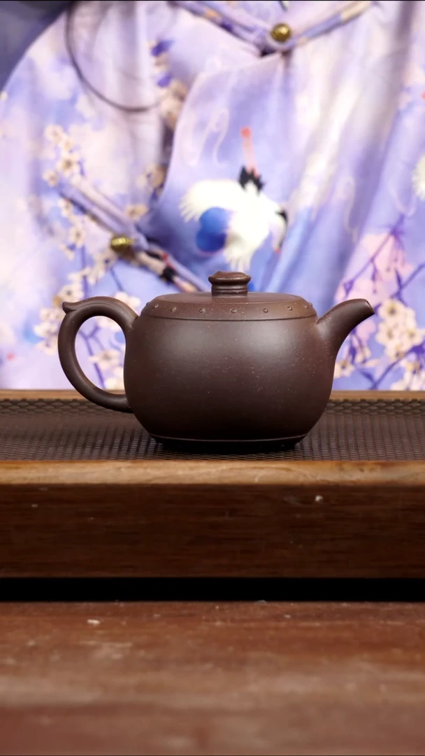 茶壶紫砂五号井底槽青太极鼓320CC