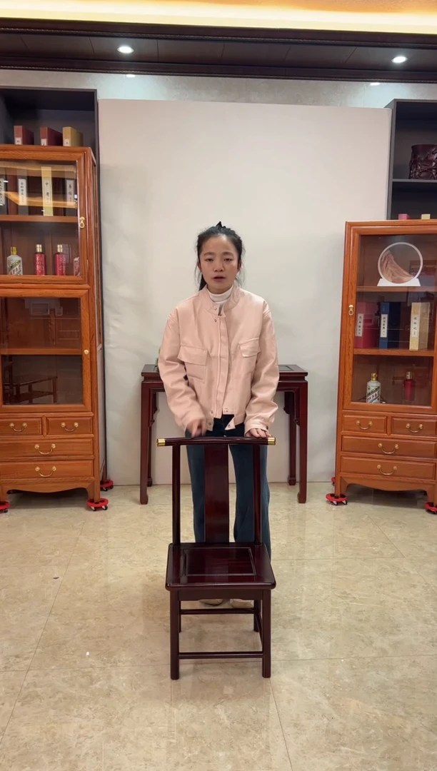 黑酸枝木类端景台南美黑酸枝靠背椅1对