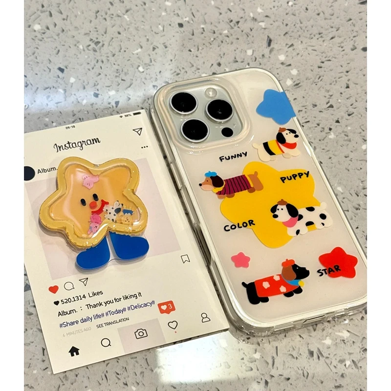 BANCA星星小狗摇摇乐支架适用苹果15/16手机壳华为vivo小米15oppo