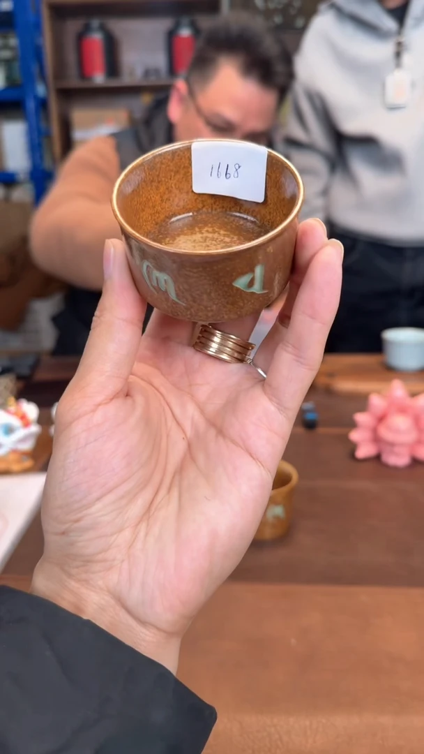 【闪购商品】瓷片@@草木灰六字真言容天杯（小号）1668