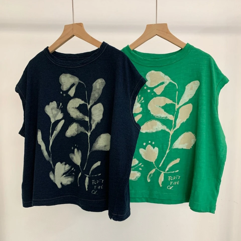 【风铃草】夏季新款风铃草印花无袖宽松百搭T恤MA4SYDZ0690