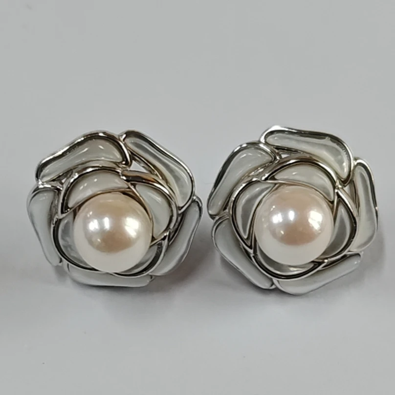 礼兰珠宝 S925银海水珍珠耳钉6-7mm