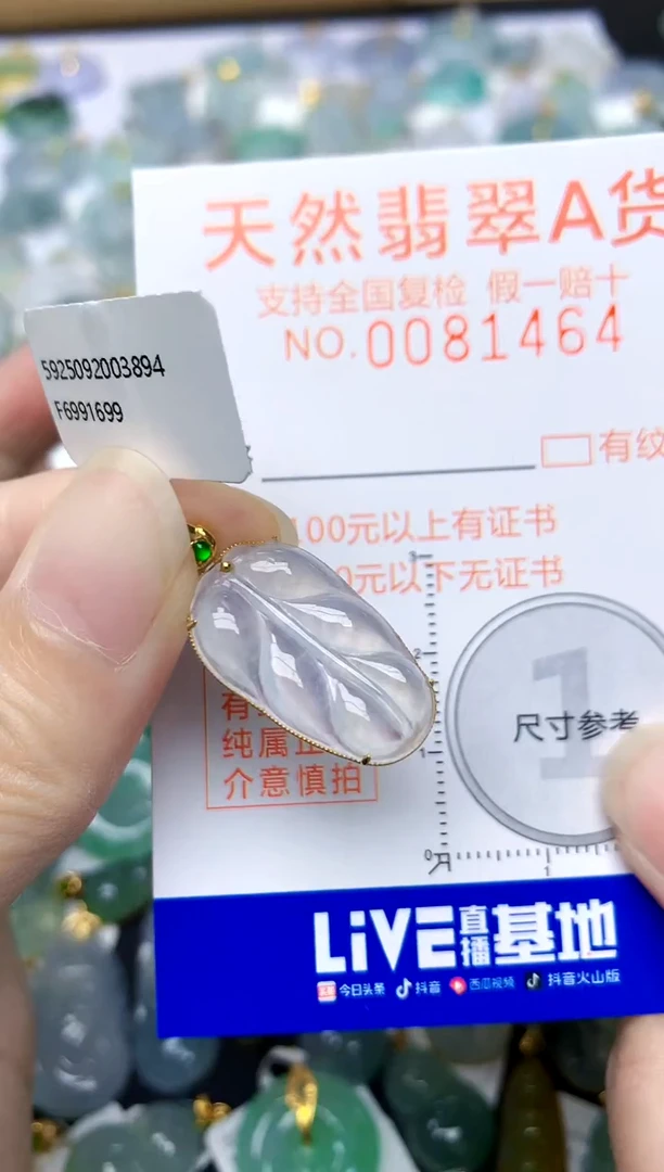 颈饰18K金镶嵌翡翠天然A货翡翠