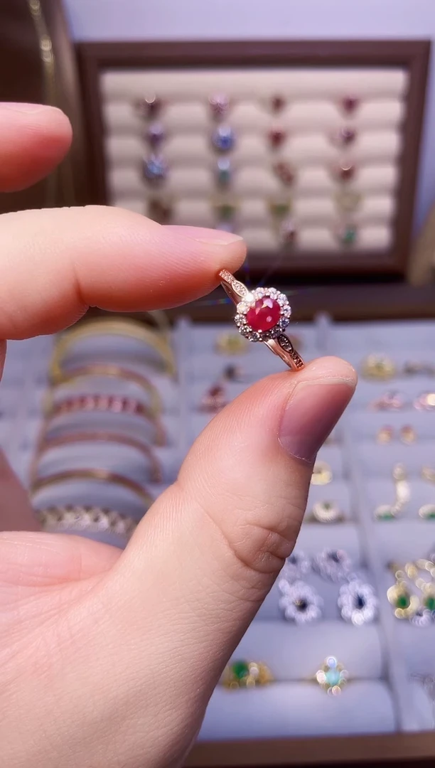 【闪购商品】红宝石戒指银S925镶嵌一枚