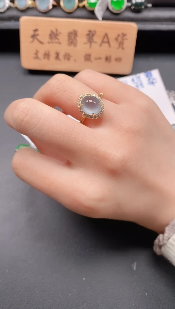 银S925镶嵌戒指翡翠111