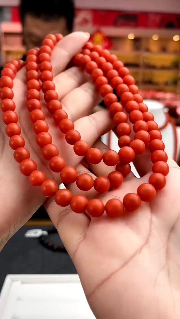 南红玛瑙高品卡8南红保山杨柳哑光长链未镶嵌一件41