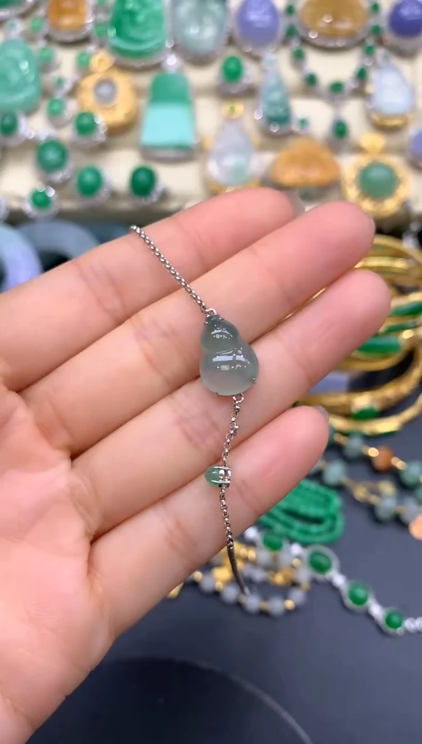 【闪购商品】翡翠手链18K金镶嵌10-中国好珍宝