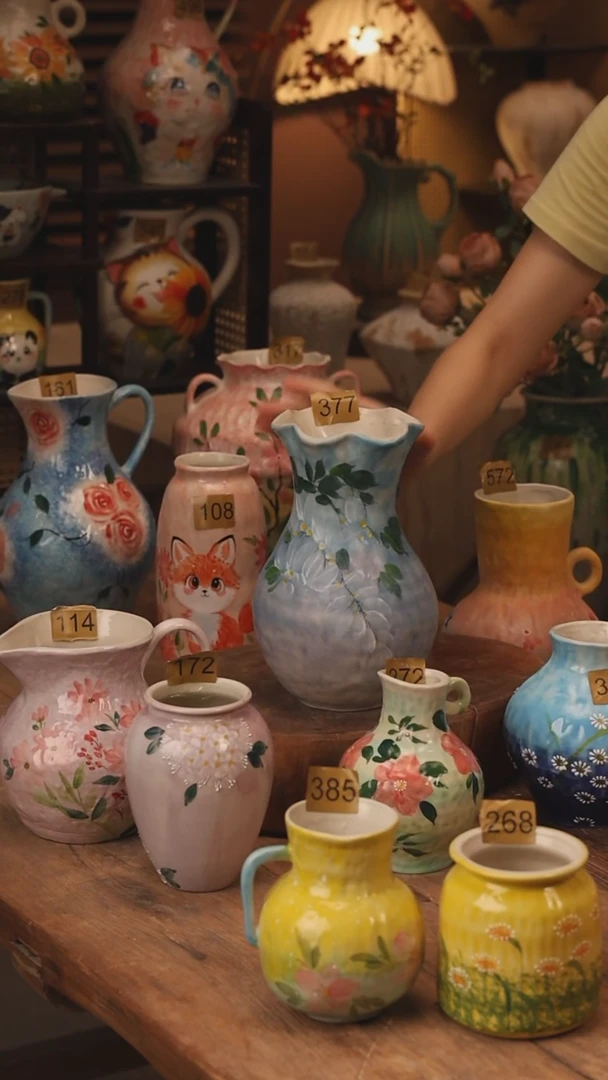 陶瓷377景德镇设计师手作花器摆件侘寂风