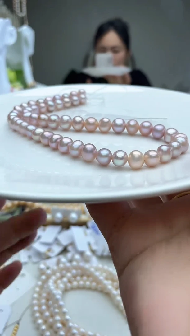 自然紫色项链    8mm