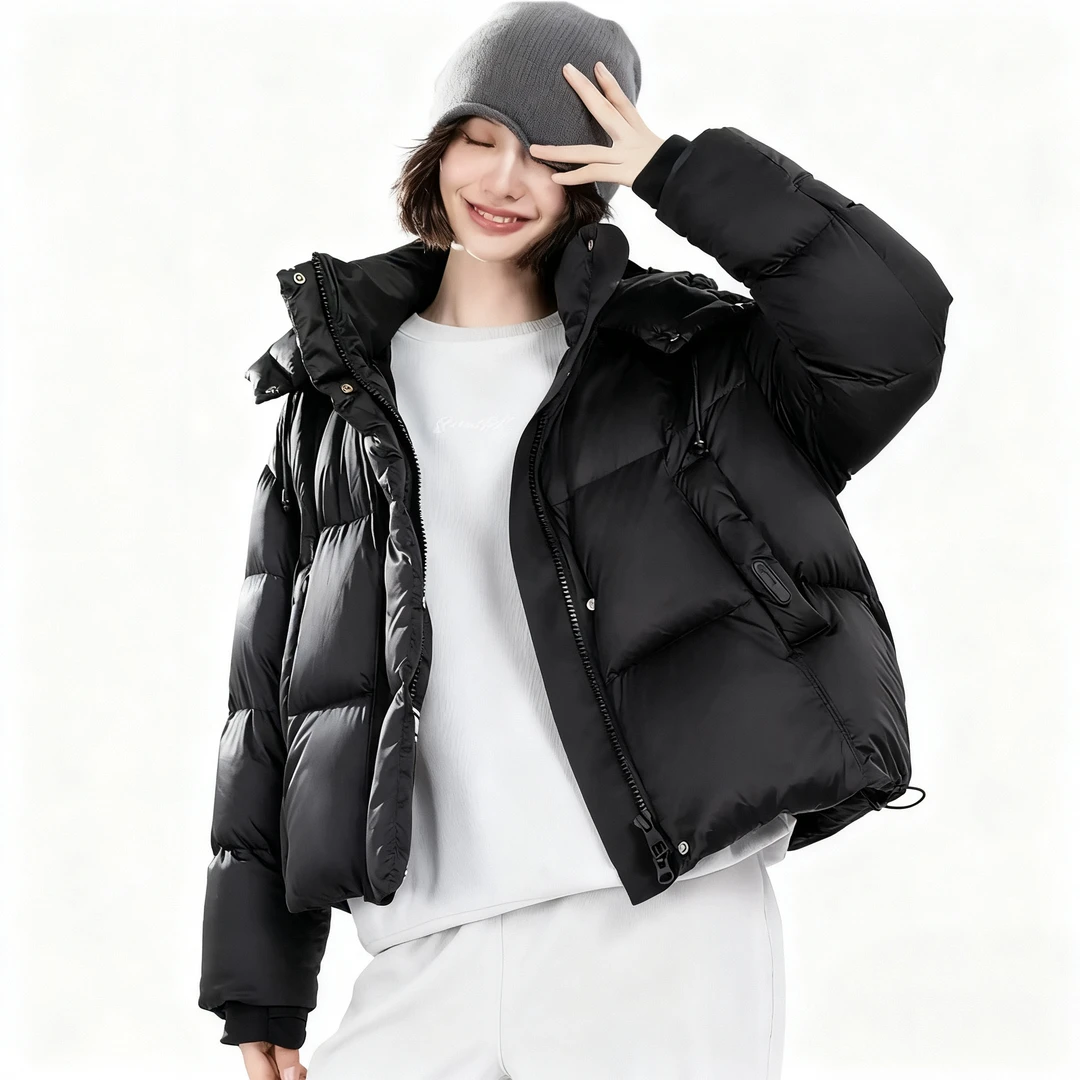 【青芒】2025冬季新款短款保暖休闲棉服女高级感宽松加厚面包服外套