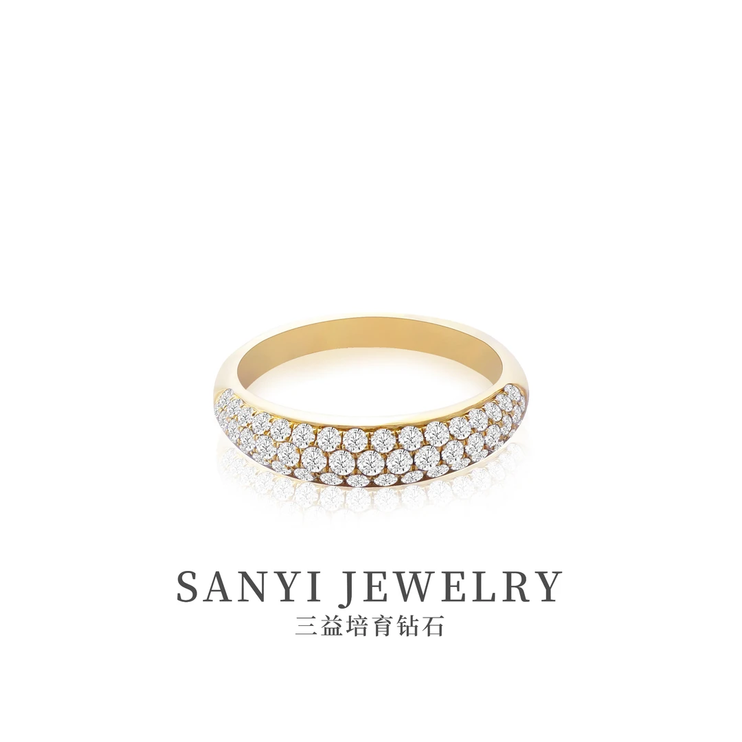 三益珠宝18K金【璀璨星辰】窄版泥鳅背戒指现货可发
