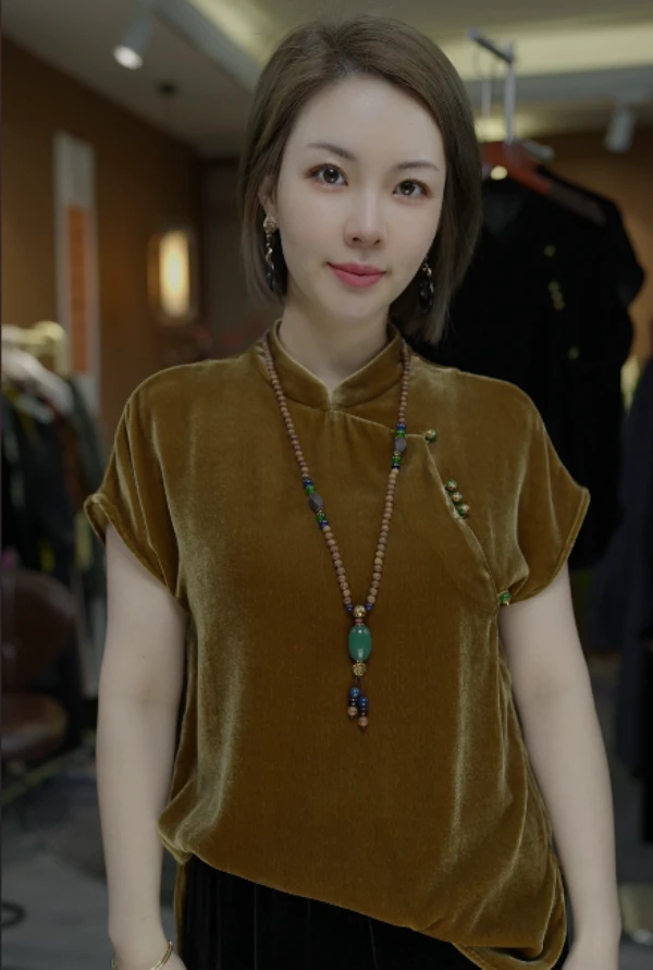 【蒂素专属】高定时尚国风新中式立领100%桑蚕丝真丝上衣 图图 535