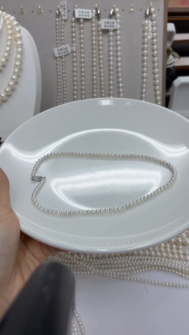 项链未镶嵌淡水珍珠小米珠元宝扣