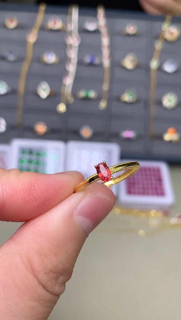 戒指蓝宝石银S925镶嵌佩*戒指