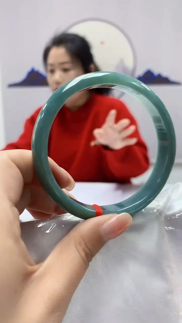 【闪购商品】定制翡翠未镶嵌4902ms-毛货手镯（62圈）52