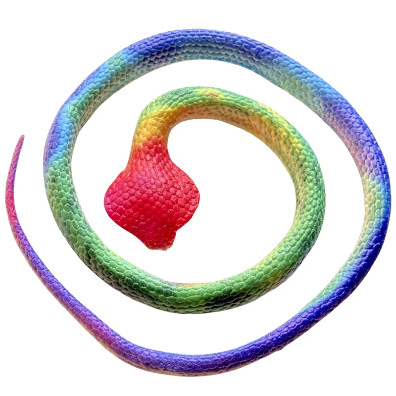 软胶蛇仿真蛇彩印蓝花蛇眼镜蛇认知玩具吓人整蛊假蛇动物模型