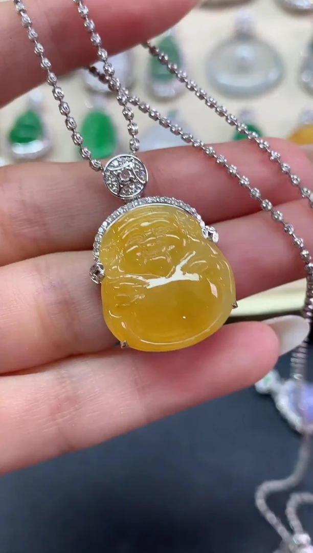 吊坠(不含链)18K金镶嵌翡翠吊坠(不含链)|9800