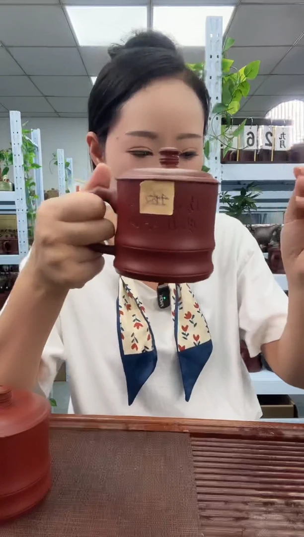 宜兴原矿紫砂全手工盖杯高山流水