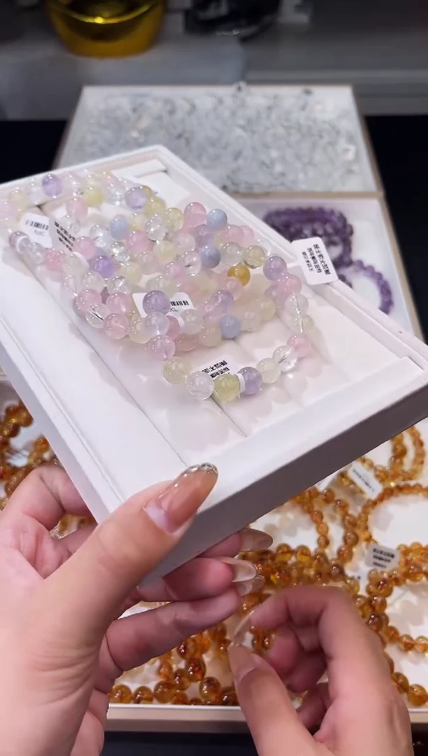 【闪购商品】水晶/未镶嵌多巴胺水晶手串10mm