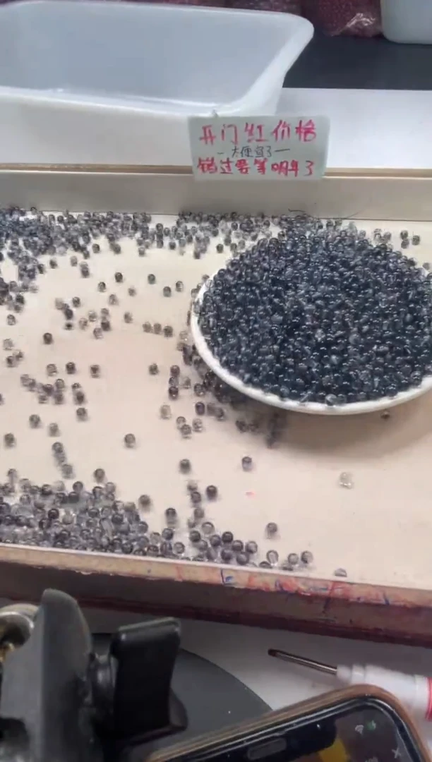 【闪购商品】水晶颈饰未镶嵌w135黑幽灵烤色4mm*40颗