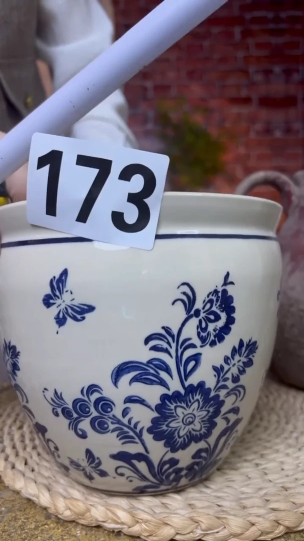 【闪购商品】陶瓷有孔花盆高15cm内口13cm