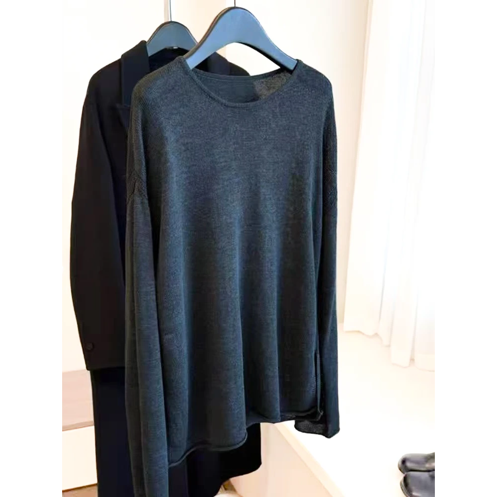 巨喜欢这件！随性松驰感针织衫女2025秋季简约百搭慵懒风长袖上衣