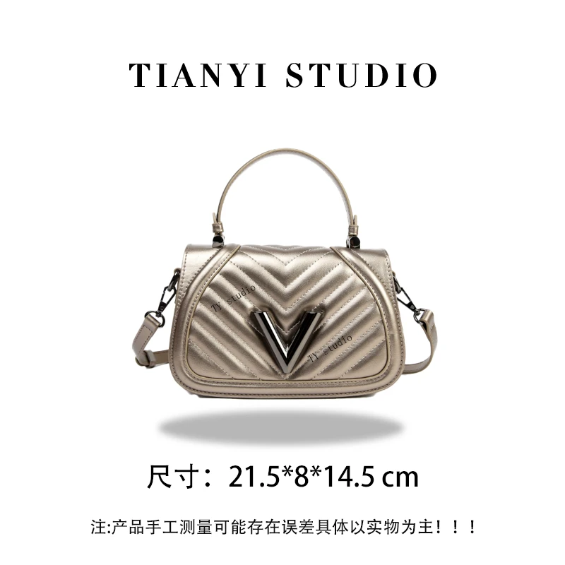 【TY】SKL-5703-香槟色 轻奢小众设计感时尚斜挎韩版女包包