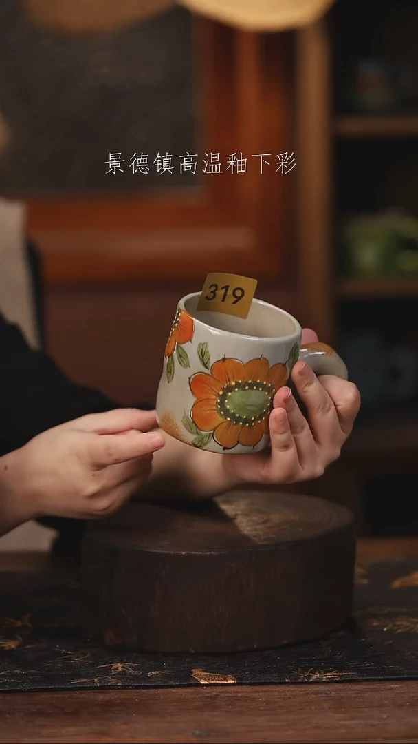 陶瓷景德镇高温釉下手绘陶瓷@L319@