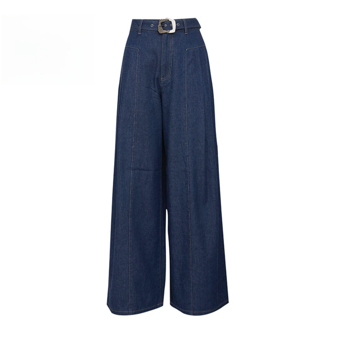 limil/丽米儿纯色气质阔腿休闲裤9100091