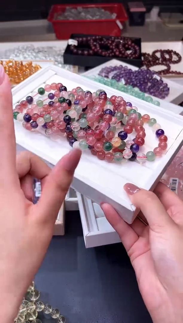 /未镶嵌水晶多宝草莓晶10mm