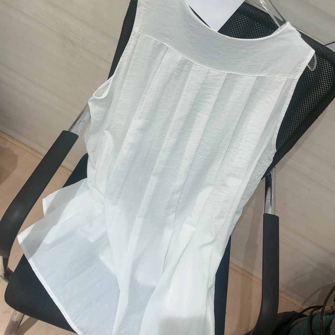 709百搭宽松复古无袖大版女款遮肉上衣