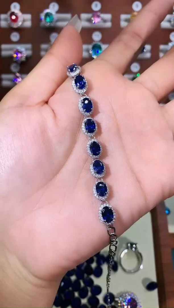 无925银皇家蓝色手链