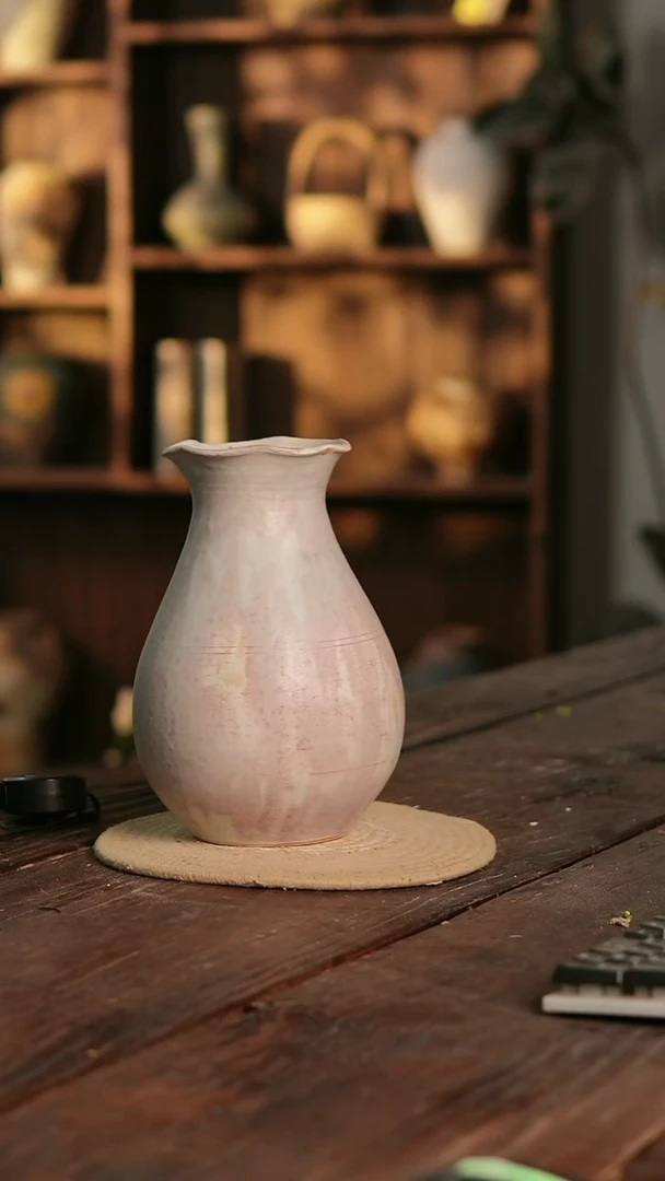 摆件24-341 陶瓷花器高24口径10